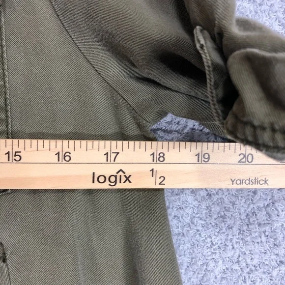 Holding Horses Fit and Flare Shirt Dress Size 8 Olive Green Lyocell - Picture 13 of 15